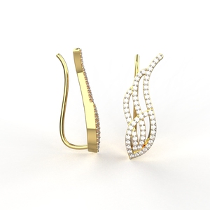 Avarta Allure 14K Gold <b>Cuff</b> <b>Earrings</b> Elegant Fine Jewellery for Girls and Women - Product Image 3
