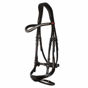 Brida de filete anatómica, nuevo Color, cuero de caballo negro, brida de filete anatómica Stanford, brida de cuero de caballo anatómico - Product Image 3
