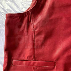 Gilet en cuir de vache respirant à col en V sans manches pour homme, service OEM personnalisé - Product Image 4
