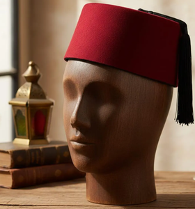 Tarbouch Fassi Rojo Marroquí Clásico para Hombre, Lujoso, Hecho a Mano, 100% Algodón, Sombrero Rojo, Estilo Tradicional Vintage, 10 OEM Disponibles - Product Image 5