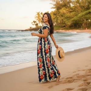 <span class=keywords><strong>Vestido</strong></span> Maxi de Moda <span class=keywords><strong>para</strong></span> <span class=keywords><strong>Mujer</strong></span>, con Hombros Descubiertos, Estampado Floral <span class=keywords><strong>Hawaiano</strong></span>, de Rayón, Informal, <span class=keywords><strong>para</strong></span> Verano, Playa y Vacaciones - Product Image 6