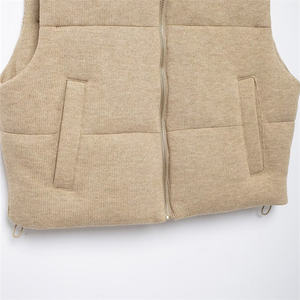 Chaleco Corto Acolchado para Mujer, Terciopelo Grueso, para Exteriores, 100% Poliéster, con Cremallera, Transpirable, Ecológico, Uniforme de Trabajo de Invierno - Product Image 5