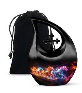 Urna de Metal de caballo para cenizas Urnas de cremación de mujeres para cenizas humanas Mini urnas Hombre adulto Hombre pequeño para cenizas humanas Tamaño personalizado - Product Image 1