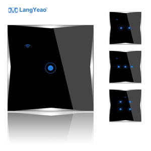 LangYeao Tuya sakelar nirkabel WiFi cerdas EU UK, sakelar SENTUH 1/2/3/4 Gang Panel adegan pintar - Product Image 3
