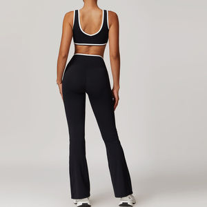 ชุดเล่นโยคะสองชิ้นกางเกงเลกกิ้งผ้ายืดชุดเล่นโยคะฟิตเนส - Product Image 2