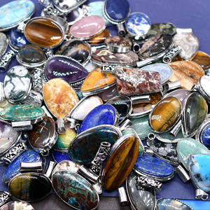 จี้คริสตัลธรรมชาติจี้อัญมณีหลายแบบขายส่ง925เงินสเตอร์ลิงชุบอัญมณีหลากหลายจี้ - Product Image 1