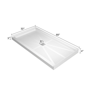 Livraison gratuite 5 ans de garantie 60 "x 32" Salle de bain Rectangle Blanc SMC Receveur de <span class=keywords><strong>douche</strong></span> - Product Image 2
