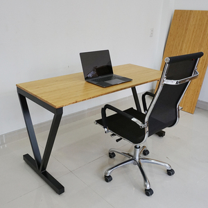 Modern Bamboo <b>Computer</b> <b>Desk</b> 140x60cm Assembled with Iron Legs - Product Image 4