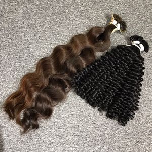 มัดผมมนุษย์ม้วนผมธรรมชาติม้วนผมสไตล์โรแมนติกแบบลอนสำหรับฤดูใบไม้ผลิเกรดสุดโรแมนติก - Product Image 4