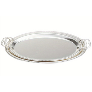 Plateau de service ovale moderne en métal doré avec poignées, plat décoratif en aluminium martelé pour la maison, les hôtels, les événements, prix d'usine - Product Image 6