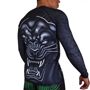เสื้อแรชการ์ดสำหรับผู้ชายเสื้อรัดกล้ามเนื้อโลโก้ตามสั่งใหม่ - Product Image 3