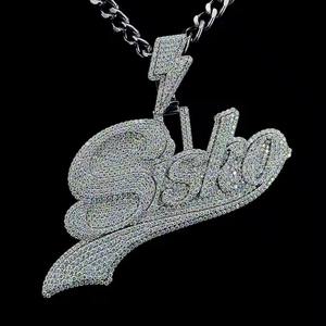 Joyería Hip Hop Unisex de Primera Calidad, Chapada en Oro Blanco Cristiano, con Colgante Personalizado de Moissanita VVS, Disponible a un Precio Accesible - Product Image 2