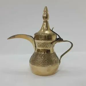 สไตล์อาหรับที่ดีที่สุดราคาขัดDallahหม้อกาแฟสําหรับเสิร์ฟกาแฟชานมDallahหม้อกล่องสีโลหะCLASSIC 100pcs