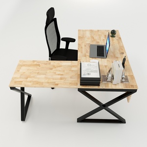 Bureau en L XConcept HBXC016 140x150mm, design minimaliste moderne, acier inoxydable, assemblage requis pour le mobilier de bureau - Product Image 3