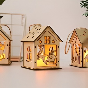 Maison en bois LED de Noël-Maison en bois de luxe moderne avec la dernière décoration de Noël de cette année - Product Image 2