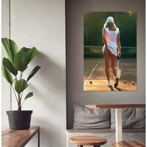 Affiche sur toile de style moderne avec fille jouant de tennis pour décoration murale - Product Image 3
