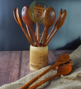 Kitchen Accessories Cooking Tools Wholesale Natural Wooden Custom logo Wooden <b>Serving</b> <b>Spoon</b> for Home Using - Product Image 1