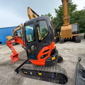 Mini-excavatrice Kubota U27 d'occasion avec godet de terrassement, chargeuse compacte sur chenilles d'occasion, couleur orange, prête à être expédiée - Product Image 4