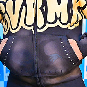 Sweats à capuche surdimensionnés décontractés pour hommes Style Baggy Logo personnalisé Impression personnalisée Style fermeture éclair Streetwear Drop Shoulder Oem - Product Image 6