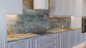 Encimera de cocina Atlantis de cuarzo impreso, encimera de tocador de 2 cm y 3 cm, piedra pulida prefabricada para uso en construcción - Product Image 3