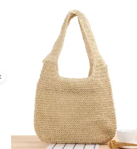 Beach Tote Bag Hand Woven Straw Bohemian Bali Style Straw Bag Crochet Macrame Beach Bags Direct From Indian Supplier