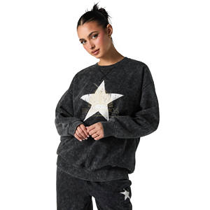 Custom Silk <b>Screen</b> Printing Hot Fashion French Terry 2 Pieces Set Customize Oversize Vintage Sweatsuit Women Acid <b>Wash</b> Tracksuit - Product Image 3