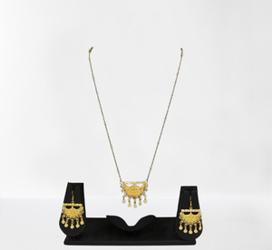 Nouvelle chaîne pendentif plaqué or de créateur avec boucles d'oreilles collier de créateur arabe artificiel collier de mariage pour femmes et filles - Product Image 1