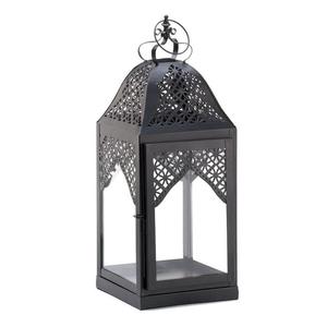 Linterna marroquí T-light Acabado negro Decoración para el hogar y el jardín Linterna colgante para exteriores Decoración de balcón para el hogar Linterna de vela - Product Image 1