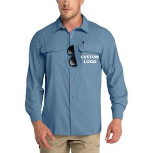 เสื้อเชิ้ตโพลีเอสเตอร์ 100% ระดับพรีเมียม ป้องกันแสงแดด กันลม น้ำหนักเบา แขนยาว ปรับแต่งได้ ป้องกันรังสียูวี UPF 50 สำหรับตกปลา - Product Image 1