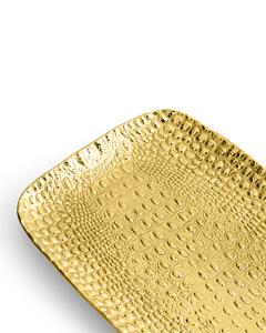 Plateau de service à café en aluminium Texture de cuir Design Rectangle en aluminium pour la décoration de restaurants et d'hôtels - Product Image 5