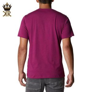 100% camisetas transpirables de algodón de alta calidad para hombre, talla Regular con logotipo personalizado, patrón sólido, tela de punto - Product Image 2
