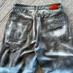 Manufacturer Custom Vintage Streetwear <b>Men's</b> <b>Jeans</b> Ripped Flared Baggy Denim with Distressed <b>Wide</b> <b>Leg</b> Mid Waist Straight Style - Product Image 5