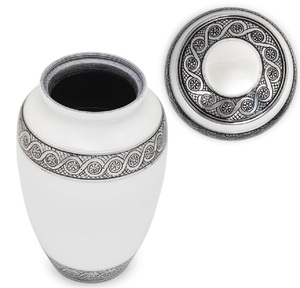 Urne funéraire moderne en aluminium Franklin, blanche, décorative, pour cendres d'adultes, homme femme, décoration de la maison, souvenir commémoratif - Product Image 3