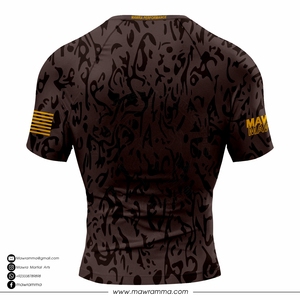 MAWRA T-shirt de compression unisexe à manches courtes marron camouflage, séchage rapide, anti-UV UPF50+, imprimé pour l'entraînement et le sport - Product Image 6