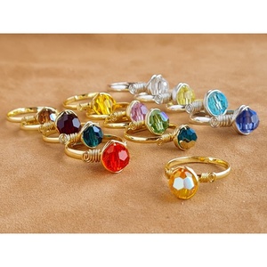 Vibrant Gemstone Style Fashion <b>Rings</b> Gold and Silver Plated for Trendy Resale Collections - Product Image 3