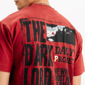 T-shirt à imprimé graphique craquelé, MOQ faible, T-shirt surdimensionné, vêtements streetwear personnalisés, T-shirt à manches longues à double couche pour hommes - Product Image 3