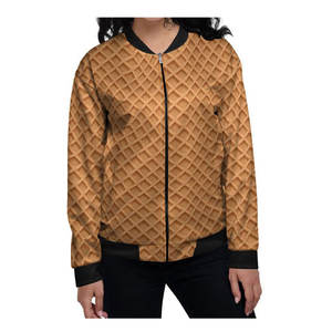 Chaqueta de poliéster 100% satinado de alta calidad con logotipo personalizado al por mayor, chaqueta bomber de satén impermeable para mujer - Product Image 1