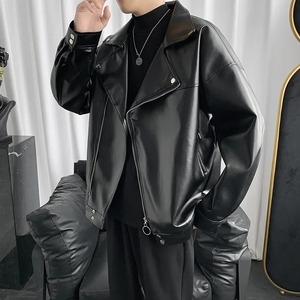 À la mode Hong Kong Style hiver nouveau Couple en cuir véritable veste hommes à la mode motard équipement lâche Hip Hop décontracté scène étanche - Product Image 2