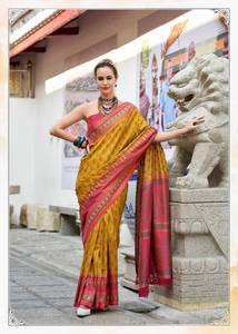 Venta al por mayor exclusiva suave Ikkat seda Saree colección indio y paquistaní boda y fiesta desgaste catálogo disponible - Product Image 4