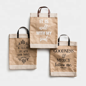 Sac fourre-tout en jute de haute qualité étanche promotionnel Oem Logo imprimé floral décoré avec un style national pour les cadeaux ou le shopping - Product Image 4