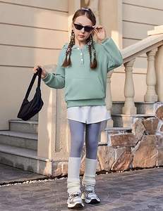 Conjunto Deportivo para Niñas, Sudadera con Capucha y Pantalones, Estilo Casual, Color Sólido, Transpirable, de Alta Calidad, Colores Personalizados, Logotipo Personalizado, Exportadores - Product Image 4