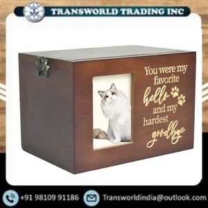High Quality Premium Handmade Bamboo Wood Pet Memorial Urn Eco Friendly Biodegradable Engraved Cremation <b>Ashes</b> Storage <b>Box</b> - Product Image 2