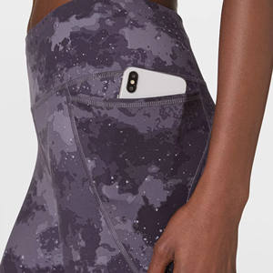 กางเกงรัดรูปเอวสูงสำหรับผู้หญิงใส่ได้ทั้งชายและหญิงเลกกิ้งโยคะไร้รอยต่อกันแบคทีเรียระบายอากาศได้ดีมีกระเป๋าพิมพ์ลาย - Product Image 2