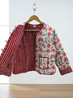 Veste matelassée brodée style bohème indien Suzani, motif imprimé boutonné, hiver, femme, écologique, coupe classique