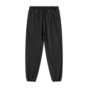 กางเกงวอร์มขายาวแบบขากว้างของผู้หญิงกางเกงวิ่งพร้อมกระดุมตกแต่งโลโก้แขนยาวแบบถักหนากางเกงคาร์โก้ซักแล้ว - Product Image 5