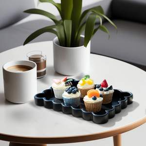 Bandeja multiusos negra de baño de resina elegante de alta calidad diseñada para durabilidad y estilo Productos de baño perfectos o artículos decorativos - Product Image 5