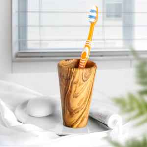 Elegant Olivewood <b>Toothbrush</b> <b>Holder</b> Custom Bathroom Organizer Stylish Housewarming Gift for Unique Bathroom Decor - Product Image 2