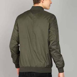 Nueva venta al por mayor 2025 Hombres Bomber Jacket Stand Collar Cremallera Bomber Chaquetas High Street Transpirable Poliéster Nylon Con Logotipo Personalizado - Product Image 3