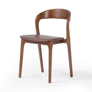 High Quality Modern Design <b>Dining</b> <b>Chairs</b> Wooden with Brown Leather Finish for Home Apartment or Restaurant Furniture - Product Image 1