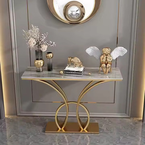 Modern <b>Marble</b> Top <b>Console</b> <b>Table</b> for Home Living Room Dining Hotel School Workshop Hospital Apartment Versatile Furniture Design - Product Image 2